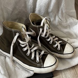 Worn twice Dark Moss Green Converse